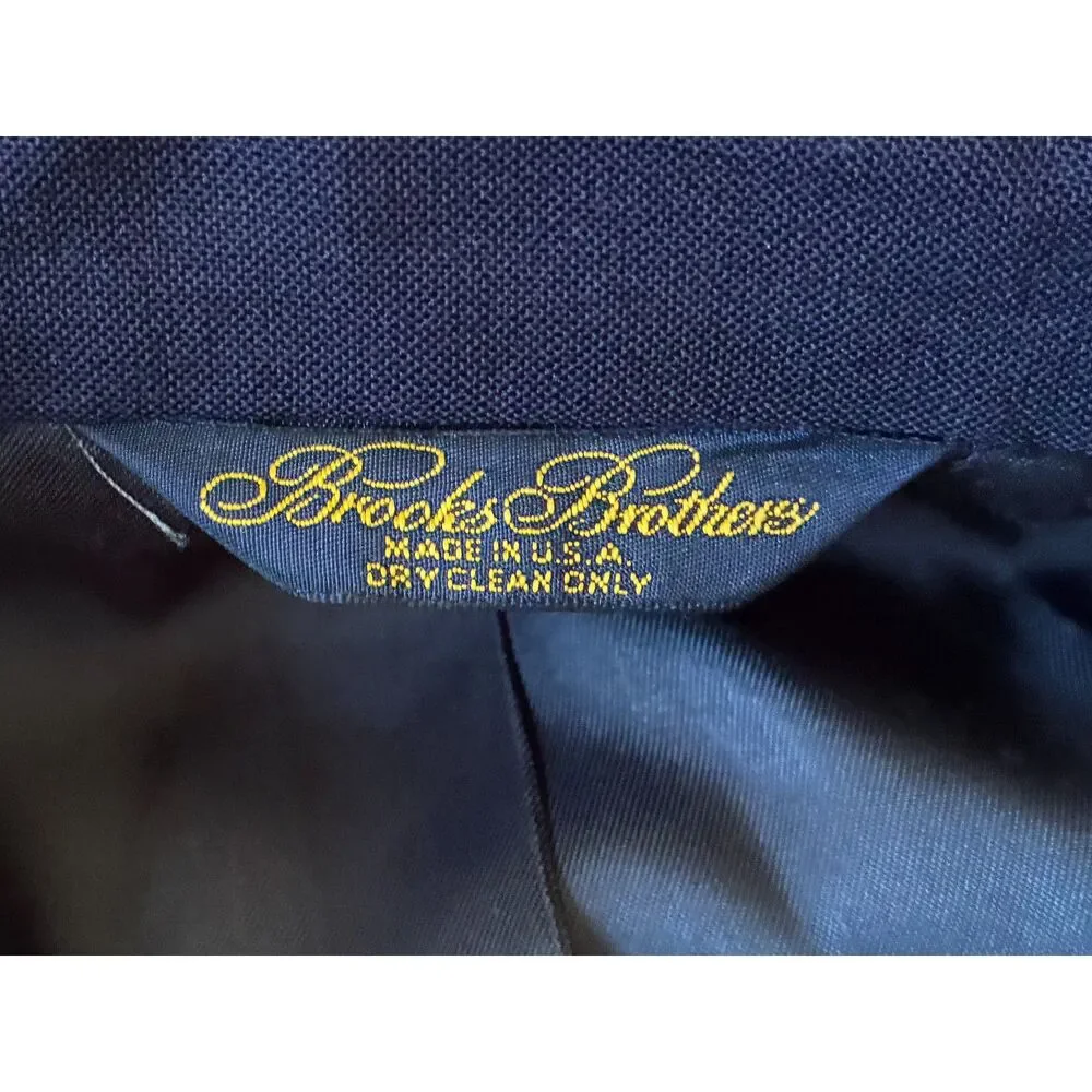 BROOKS BROTHERS Blue 100% Wool Blazer Gold Button Sports Coat Jacket  Mens Sz 43